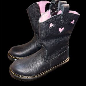 Dr. Martens Black Boots with Pink Interior